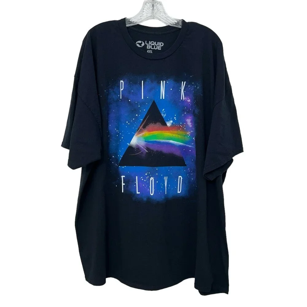 Liquid Blue Pink Floyd Dark Side Space men's T shirt size 4XL